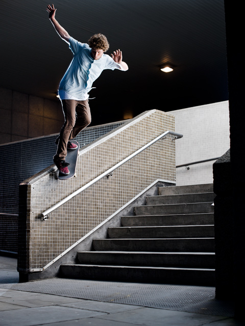 Barney Page, backside smith grind, London.